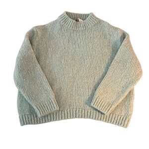 Zara WomanMint‎ Green  Knit Sweater Acrylic Wool Blend Mock Neck Pullover Size S